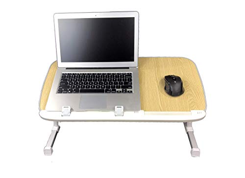 Preisvergleich Produktbild Bramley Power Verstellbarer tragbarer Ständer für Laptop, Betttisch, Sofa, Frühstückstablett, Notebook-Ständer, Lese- / Buchhalter (Mittlere Eiche, Großes Deluxe)
