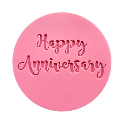 Fondant Modelling Tool Biscuit Embossing Glaze Fondant Stamp Happy Anniversary Biscuit Stamp Letters Cookie Cutters for Birthday Parties for Fondant, Cupcakes, Biscuits, Cake Decoration Cover