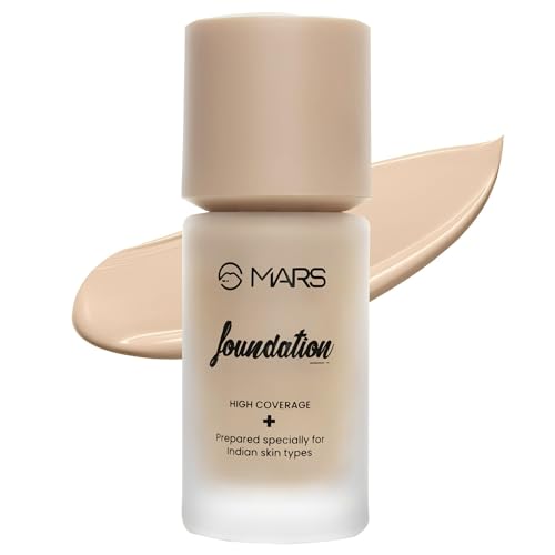 MARS SPF50 PA++++ High Coverage Liquid Foundation | Blemish Free & Blendable Foundation for Makeup (40ml) (SHADE-03)