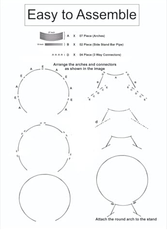 Image of SLNS Round Balloon Decoration Stand for Ceremony, Birthday, Decoration Arch Stand Circle Balloon Arch Frame White Round Balloon Backdrop Frame Height(6feet) Width(5 feet) Strong PVC (Plastic)