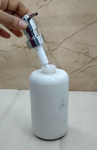 Image of Bathroom Soap Dispenser for Wash Basin & Home Decor Bath Accessories White Marble Liquid Dispenser handwash soap | Shampoo |Lotion Dispenser for Bathroom & Kitchen Best in Quality