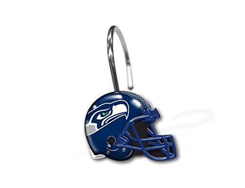 Northwest 942 Wings Seattle Seahawks NFL Football Helmet Shower Curtain Rings Hooks