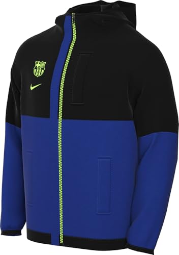 Nike Fc Barcelona FQ3109-010 - Chaqueta de fútbol para hombre, color negro/Old Royal/Barely Volt/Lime Blast