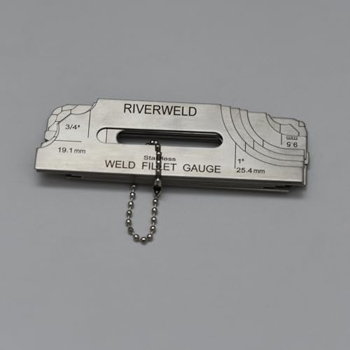 RIVERWELD 7piece Fillet Weld Key Chain Set Gage Rl Gauge Depth Gauges Welding Inspection Test Ulnar Metric & Inch MG-11 with Markings on Both Sides