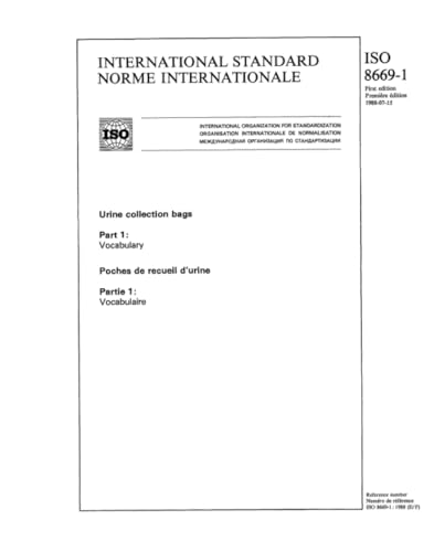 ISO 8669-1:1988, Urine collection bags -- Part 1 : Vocabulary
