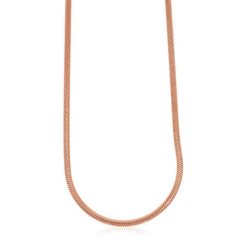 In argento Sterling 925. XEN Collana a serpente lunga 42 cm in argento 925 placcato oro rosa 42, Argento sterling