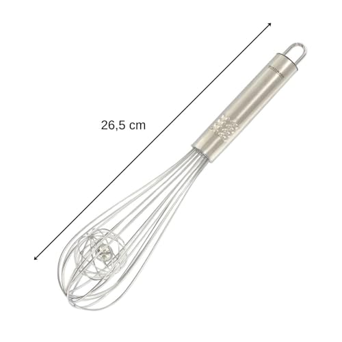 Fackelmann Frusta con sfera, per amalgamare uniformemente gli ingredienti, materiale in acciaio inossidabile, dotata di foro per appenderla, dimensioni circa 26.5 x 6 x 6 cm - immagine 3