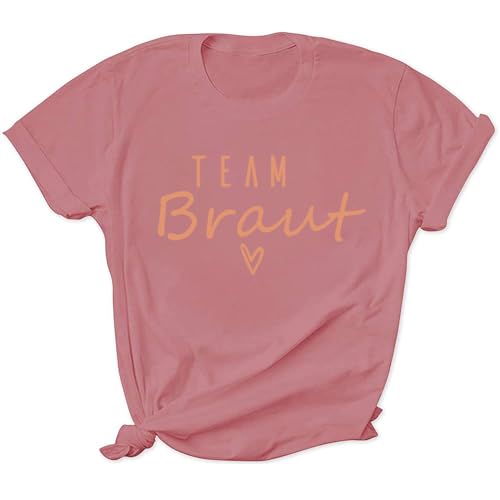 T Shirt Team Braut Tshirt Frauen(Rosa 2XL)