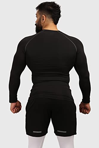 Image of FUAARK Men's Full Sleeve Compression T-Shirt - Athletic Base Layer for Fitness, Cycling, Training, Workout, Tactical Sports Wear