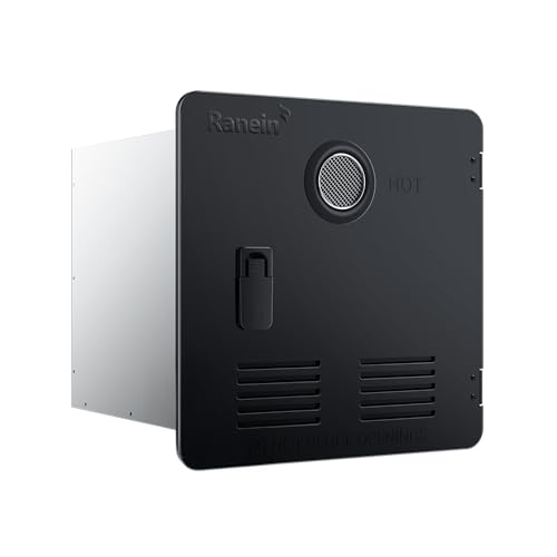 Image of Ranein RV Water Heater Door Kit, 15x15 Inches Black Panel, Stainless Steel, Compatible with Ranein Models Only