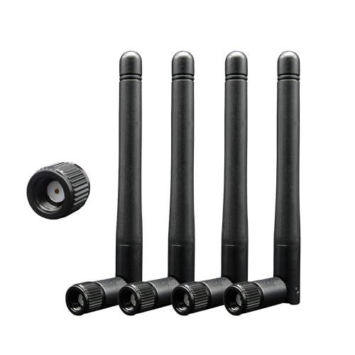Image of WiFi Antenna PC Bluetooth Antenna, WiFi 6 Dual Band 2.4Ghz 5Ghz 5.8Ghz 3dBi with RP-SMA Male (with No Pin) for Gaming Motherboard, RV Camera, Mini PCIE M.2 Wireless Card, Router - 4 Pack