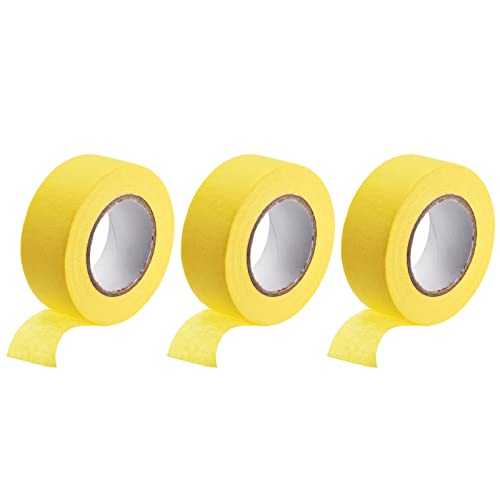 DMiotech 6Pcs 1 inch x 21 Yards Masking Tape Painters Tape Rolls for Crafts, Labeling, DIY Decorative Yellow