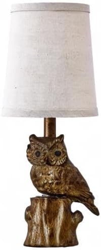 G-SAFAVA 14.25" Small Table Lamp for Living Room Farmhouse Bedside Resin Single Lamp with Gold Owl Lamp Shape for Bedroom Retro Rustic Nightstand Lamp - Image 8