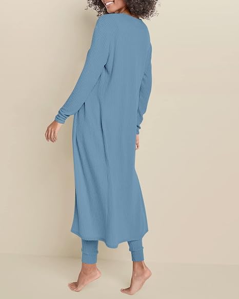 Image of Eurivicy Womens 3 Piece Lounge Set Tank Tops Pants with Long Cardigan