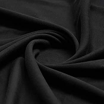 TEXTILE STATION 100% Cotton Fabric 112cm Wide Plain Cambric Poplin (Black, 1 Meter)