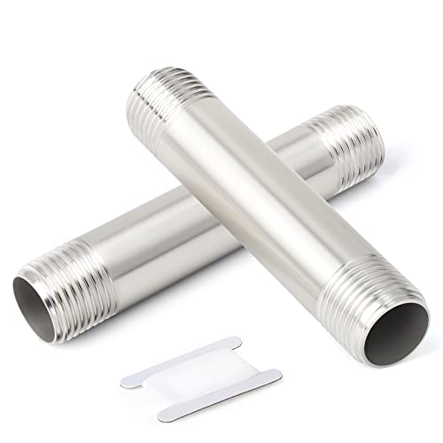 ERGAOBOY 2 piezas 400mm 3/4' x 3/4' macho BSP espiga tubo fundido 304 accesorios de tubería de acero inoxidable