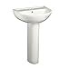 American Standard 0468400.020 Evolution 24-in 2-Piece Lavatory and Pedestal with 3 Faucet Holes (4 Centers), Medium, White