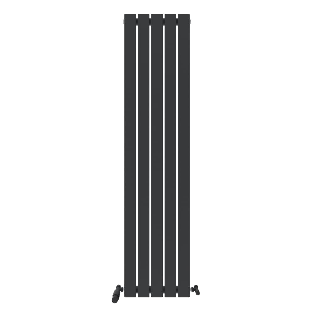 iBathUK Apex Wall Mounted Vertical Single Slim Flat Panel Radiator, High Thermal Output Design, Modern Steel Designer Radiator for Bathroom, Bedroom, Living Room in Matt Anthracite, 1600mm x 380mm
