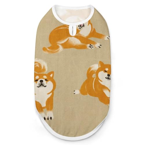 ペット服 かわいい 柴犬 しばいぬ 水彩スカル 犬服 ペットウェア Tシャツ パーカー 袖なし 犬の服 タンクトップ タンクトップ クールベスト 通気性 ファッション S-2XL