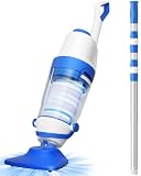 Pool Vacuum for Above Ground Pool, 1427 GPH Powerful Stable Suction, Telescopic Pole up to 90.7', 1H Runtime, Cordless Pool Vacuum for Inground Pools, Extra-Large Filter, Ideal for Leaves/Sand/Debris
