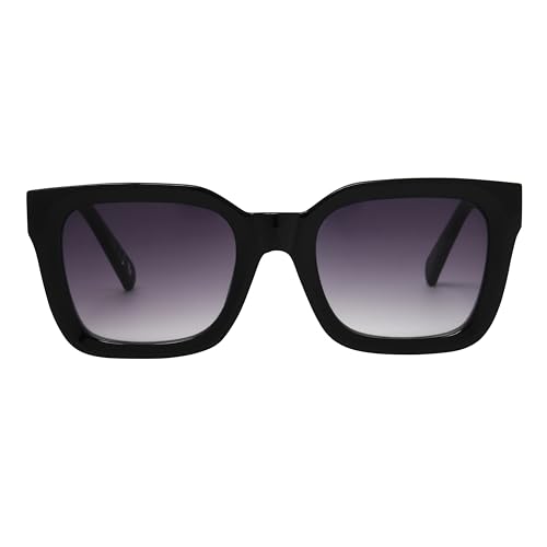 Nine West Women's Liora Sunglasses Rectangle, Black, 51mm2