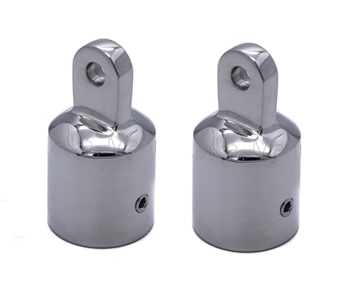 Embout Bimini en acier inoxydable de qualité marine pour tube de 2,5 cm - Lot de 2
