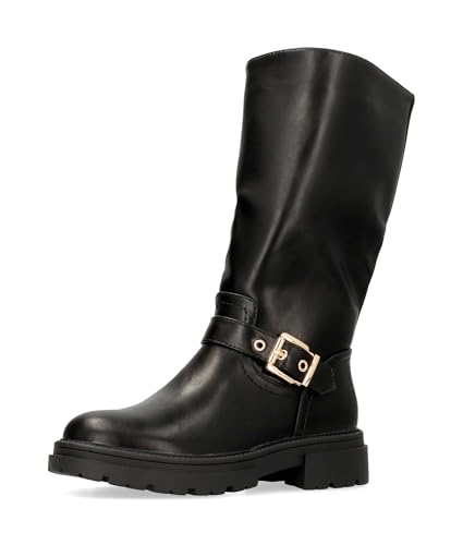 PEKE'S by Vanessa Pekes Bota Biker Hebilla Confort Niña - 38, Negro