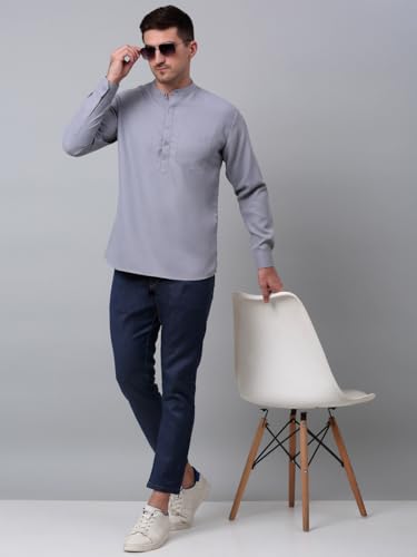 Image of Jompers Men's Cotton Solid Regular Kurta
