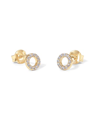 Image of PAVOI 14K Gold Plated 925 Sterling Silver Stud Earrings for Women - Dainty Geometrical Bar Triangle Heart Earrings - Valentines Day Trendy Jewelry