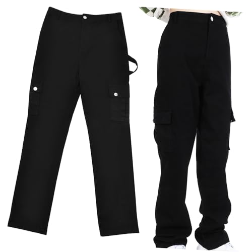 Pantalon Cargo Femme Haute Décontracté avec Poches Pratiques
