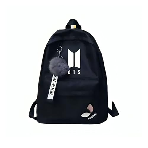 Image of BTS Backpack for Girls | K-Pop School Bag with Trendy Design & Keychain | Waterproof Lightweight Travel & College Women Backpacks for Teens | Shoulder Bags | Gift For Girls