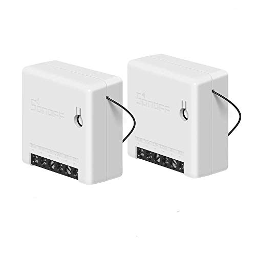GULEHAY Sonoff Smart WiFi Switch,Smart 2 Way Light Switch,Control remoto,Compatible con Alexa y Google Home,Soporte de control LAN,Función de sincronización,No se requiere concentrador,Paquete de 2