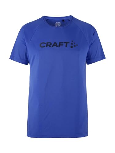 Craft CORE Essence Logo Tee | Sportshirt Herren L | Jump | Activewear für Herren aus recyceltem Polyester | Geschwungene Seitennähte | Quick Dry Tshirt Herren | Funktionsshirt Herren