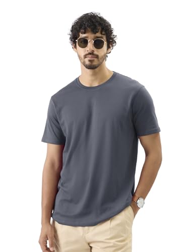Image of The Souled Store Supima: Men and Boys Short Sleeves Round Neck Solid Premium Basic Casual Lightweight Easy to Style Everyday Streetwear Trendy Supima T-Shirt