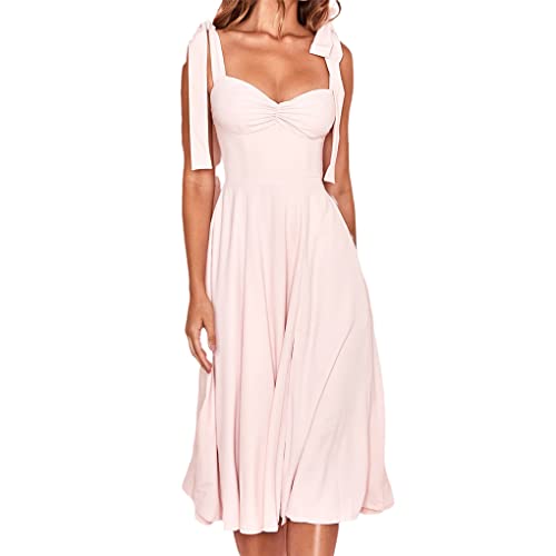 Robe d'été décontractée Dninmim rose contre la chaleur, confort sans doublure