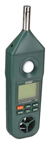 Extech EN300 5-in-1 Environmental Meter - Measures Air Velocity, Light, Humidity, Temperature & Sound Level - Compact Multi-Function Tester with Large LCD & Data Hold for Field and Indoor Monitoring