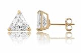 Joy_jewels 1.20Ctw Trillion Cut Diamond Gift For Her Push Back Women's Stud Earrings 14k Yellow Gold Finish 925 Sterling Silver