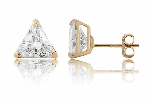 Joy_jewels 1.20Ctw Trillion Cut Diamond Gift For Her Push Back Women's Stud Earrings 14k Yellow Gold Finish 925 Sterling Silver