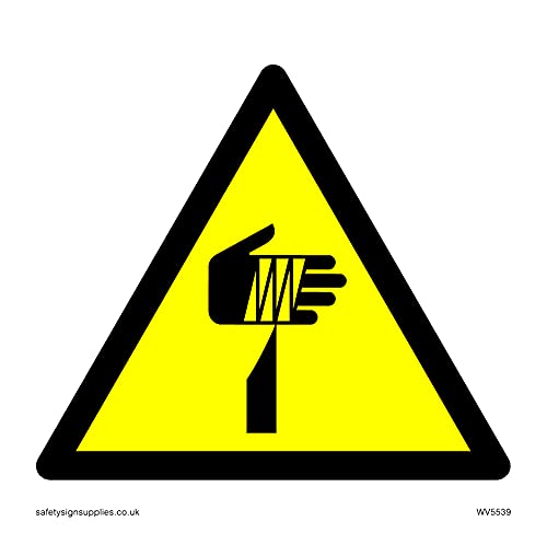 Warning Sharp Symbol Only Sign - 85x85mm - S85, 85x85 mm