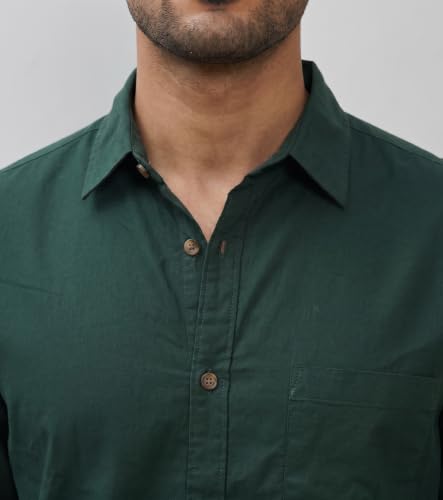 Image of Amazon Brand - INKAST Men Solid Cotton Shirt | Casual Wear | Basic Essential Plain Everyday & Office Wear | Full Sleeve | Regular Fit