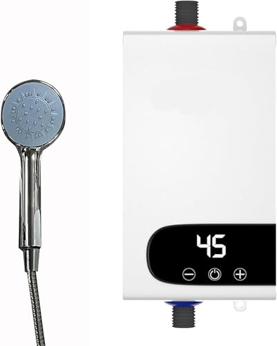 3000W 110V Electric Water Heater, IPX4 Tankless Instant Hot Water Heater Under Sink on Demand for Bath Shower Bathroom Home Kitchen Beauty Hair Salon, Portable Hot Water Heater, Vertical Mount