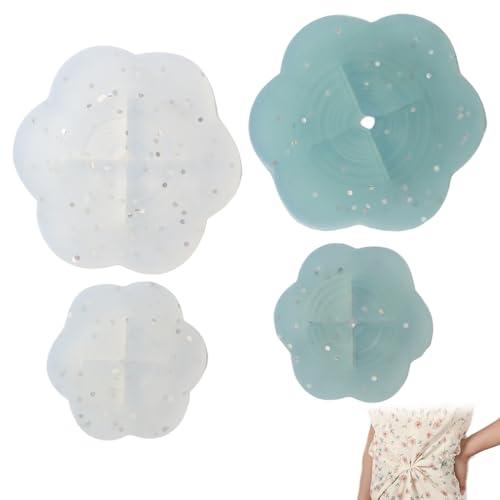 4-Pack Clothing Cinch Clip Cinch Clips for Women Clothing Hidden Design, Non-Slip Waist, Suitable for Dresses, T-Shirts, Shirts (Transparent/Green/1.38 Inches/2 Inches)