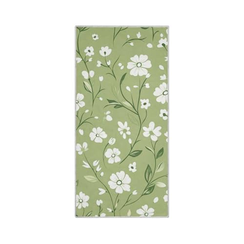 Yoogain Summer Green Little Flowers Microfiber Yoga Hand Towels Quick Dry Towel Bath washcloths Bulk Gym Hand Towels Sport Towel 30