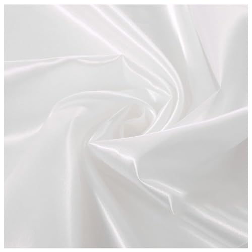 NIANTONG Tejido Seda TafetáN Seda Tela para Elaborar Vestidos Bodas Graduaciones Forro de Tela Interior para Vestidos De Novias Fundas ArtesaníAs Blusas Costura Elaboración Ropa(Color:Blanco Puro)