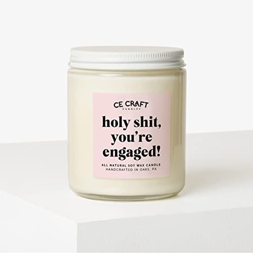 Ce Craft - Holy Shit, You're Engaged Scented Candle - Gift For Engagement, Bride | Gift For Newly Engaged Couple | Engagement Gift For Best Friend | Funny Engagement Gift (Champagne Toast) #TOP1