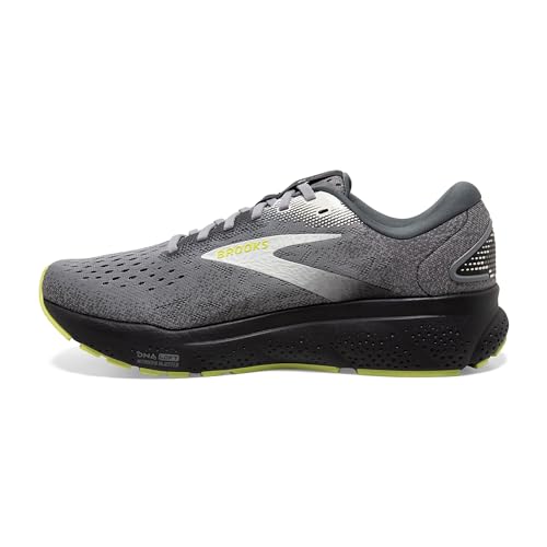 Brooks Men’s Ghost 16 Neutral Running Shoe - Primer/Grey/Lime - 8 Wide