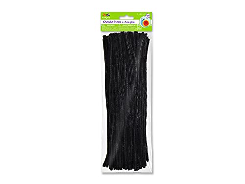 Krafty Kids GC027B Pipe Cleaner, 1/4 x 12 X 100 Piece, Black
