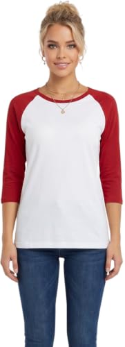 Image of ToBeInStyle Women's Classic Two Color Cotton Baseball T-Shirts