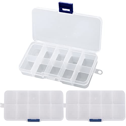 Dreamle 3 Boîtes de rangement multifonctionnelles en plastique, petite boîte en plastique polyvalente avec compartiment intérieur amovible, boîte de rangement de bijoux Cover