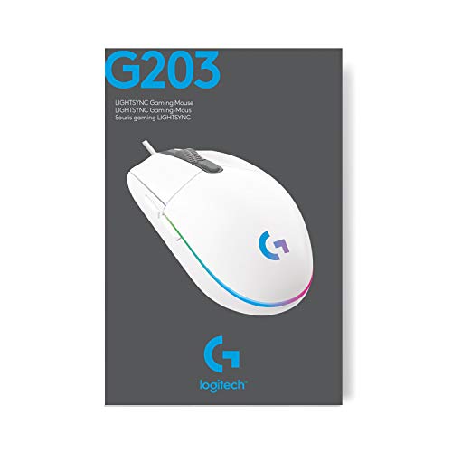 203 LIGHTSYNC Mouse Gaming con Illuminazione RGB, Personalizzabile, 6 Pulsanti Programmabili, Sensore per Gaming, Tracciamento a 8.000 DPI, Peso Ridotto - Bianco - Mouse gaming - Immagine 9